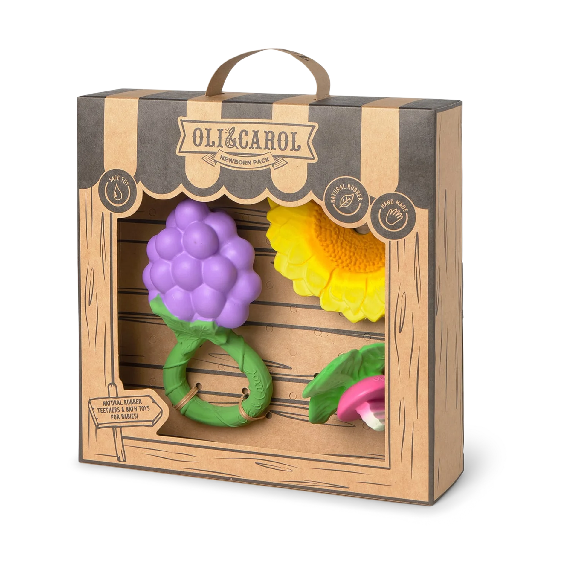 Oli & Carol Newborn Gift Set - Grape Rattle.