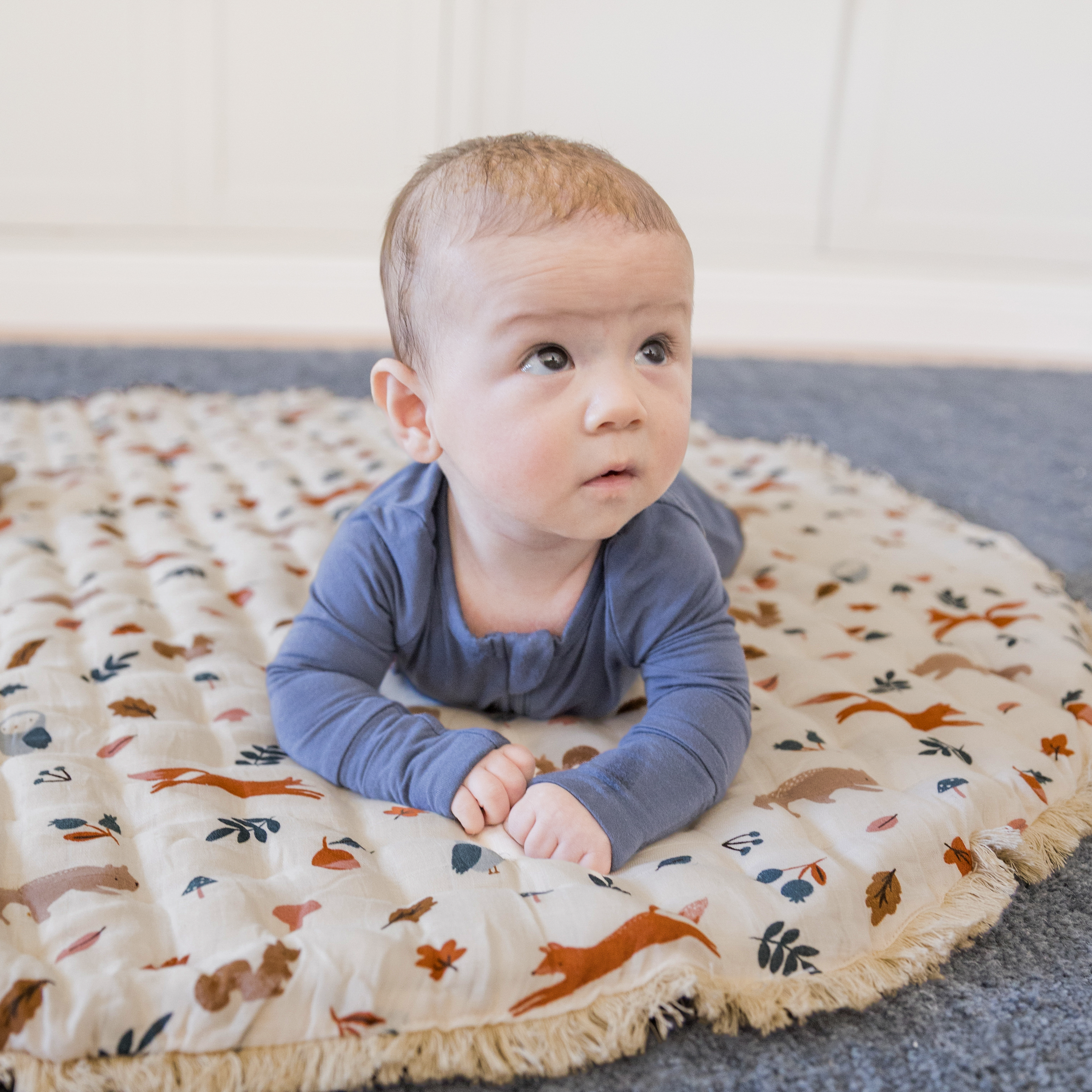 Tiny Kind Baby Quilted Play Mat - Woodland Story.