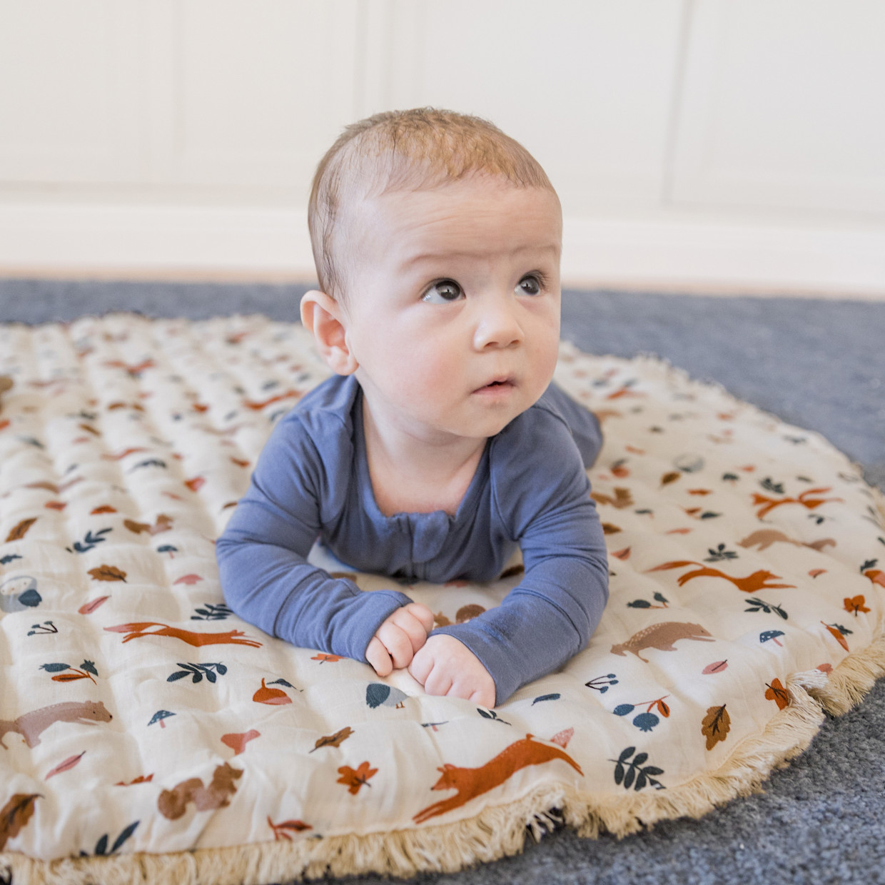 Tiny Kind Baby Quilted Play Mat - Woodland Story.