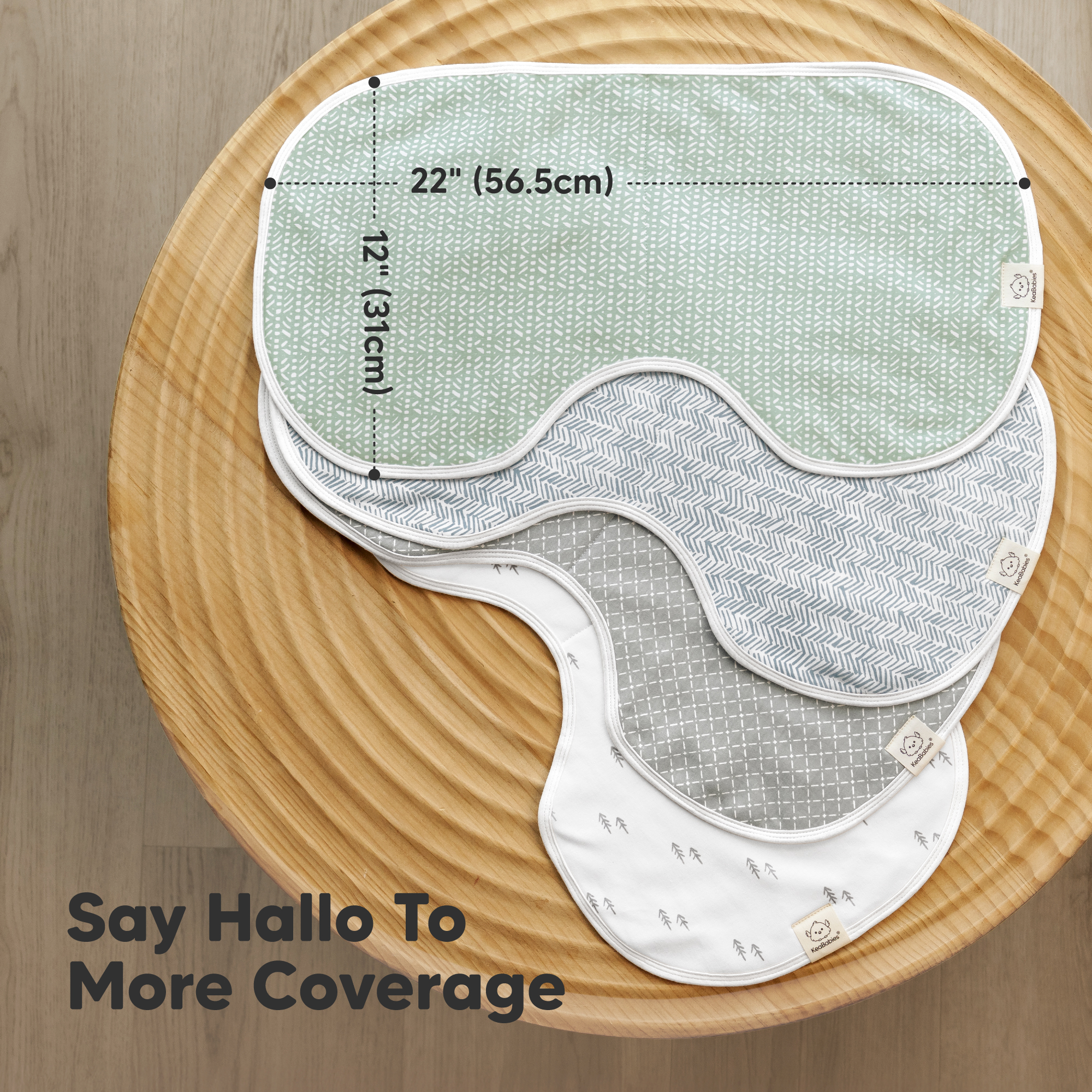 KeaBabies Hallo Burp Cloths (4 Pack).