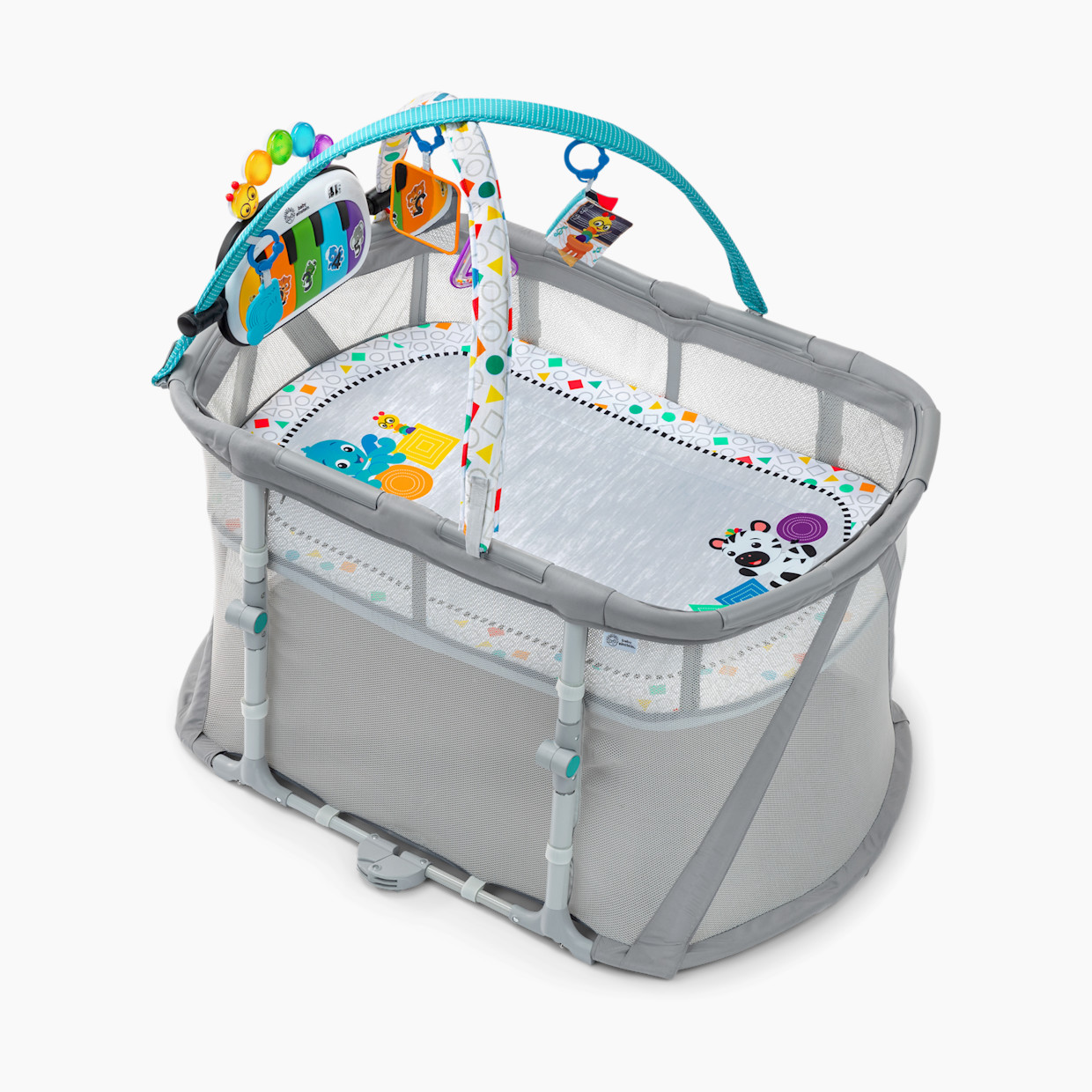 Baby Einstein Kick and Snooze 3-in-1 Playard, Bassinet, and Musical Play Gym.