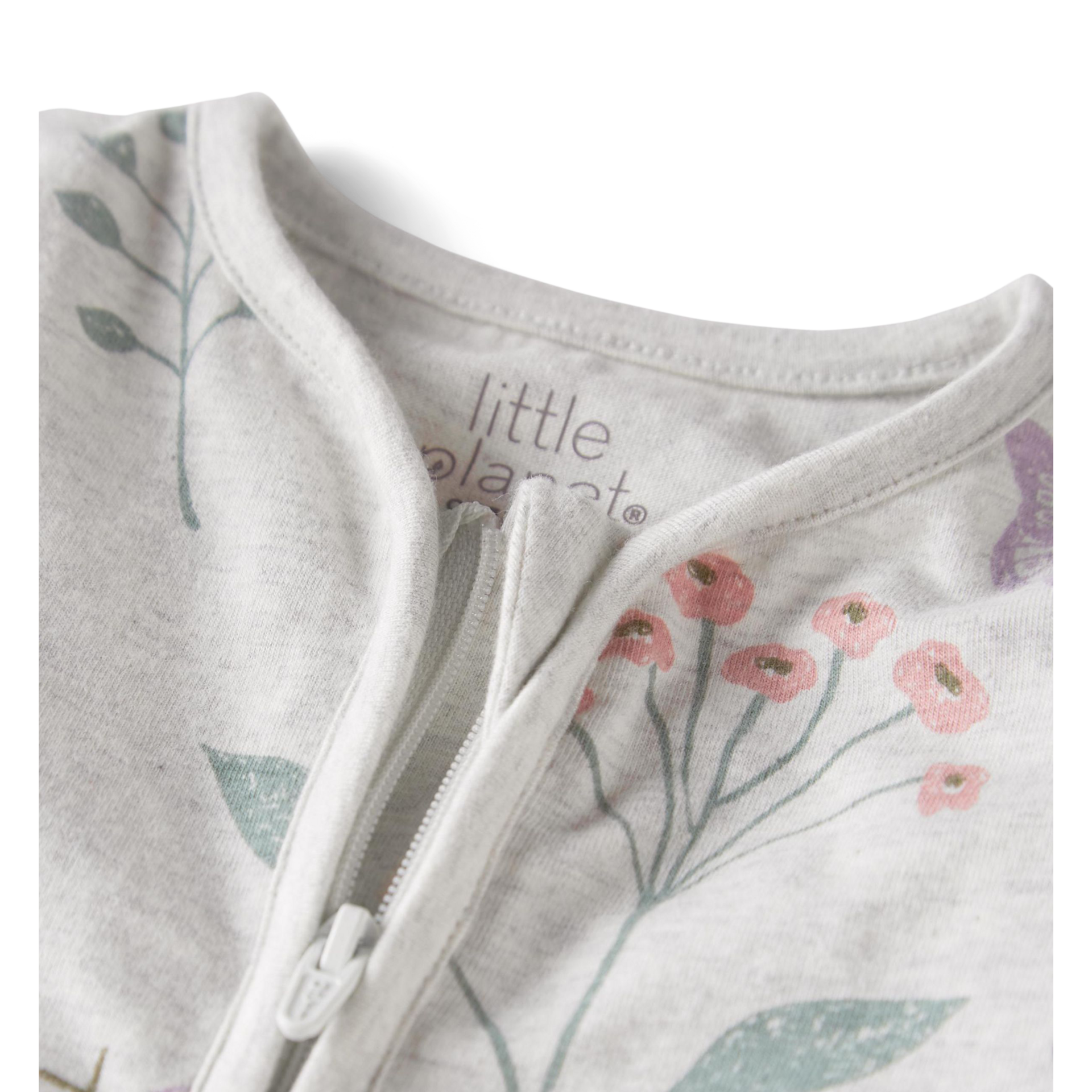 Carter's Little Planet Organic Cotton Sleep & Play Pajamas - Botanical Butterfly Print, 0-3 M.