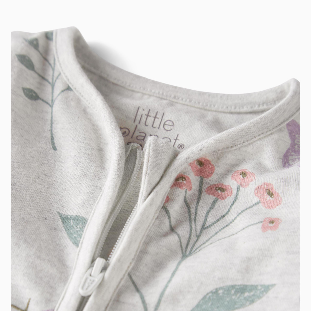 Carter's Little Planet Organic Cotton Sleep & Play Pajamas - Botanical Butterfly Print, 0-3 M.