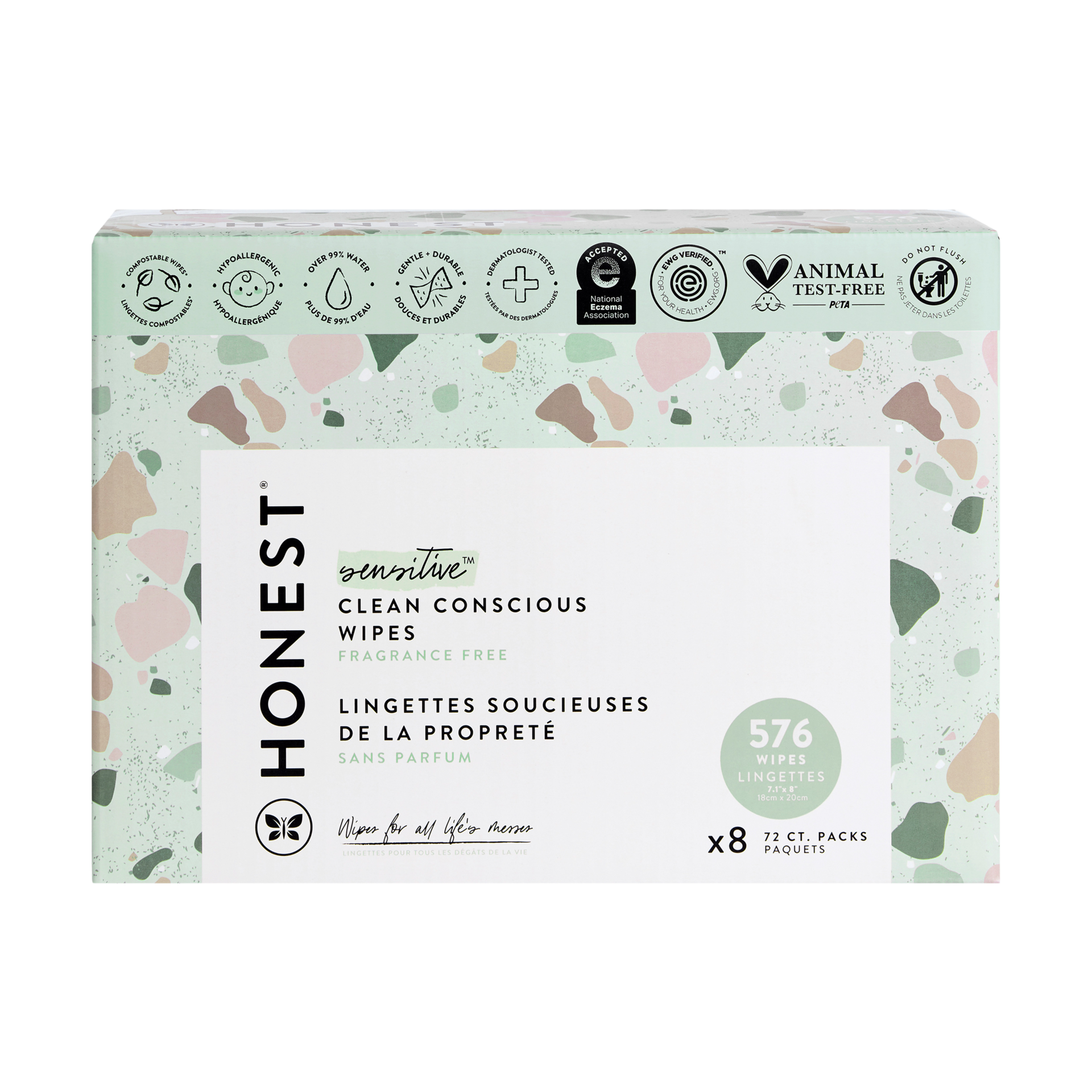 The Honest Company Baby Wipes - Geo Mood, 576 Count.