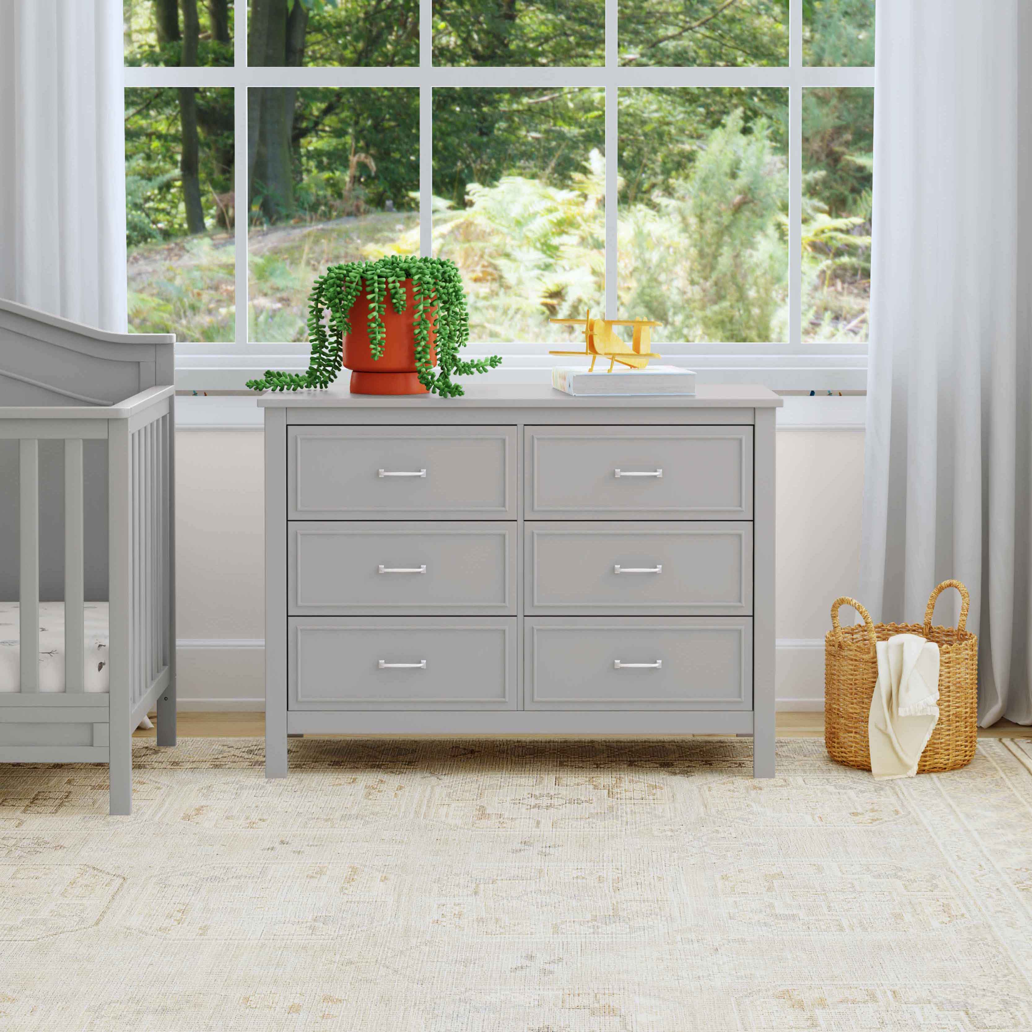 daVinci Charlie 6-Drawer Double Dresser - Grey.