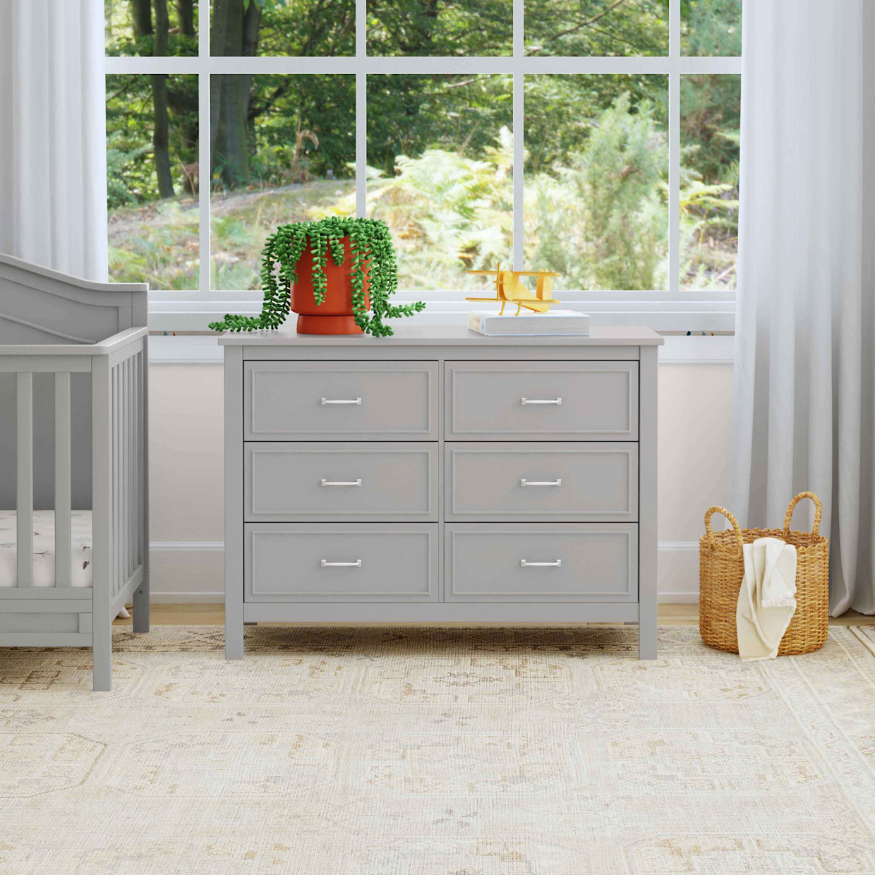 daVinci Charlie 6-Drawer Double Dresser - Grey.