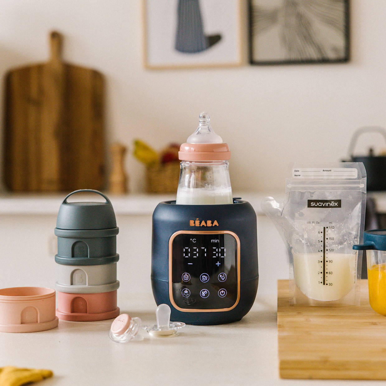 Beaba Multi Milk Baby Bottle & Jar Warmer - Midnight.