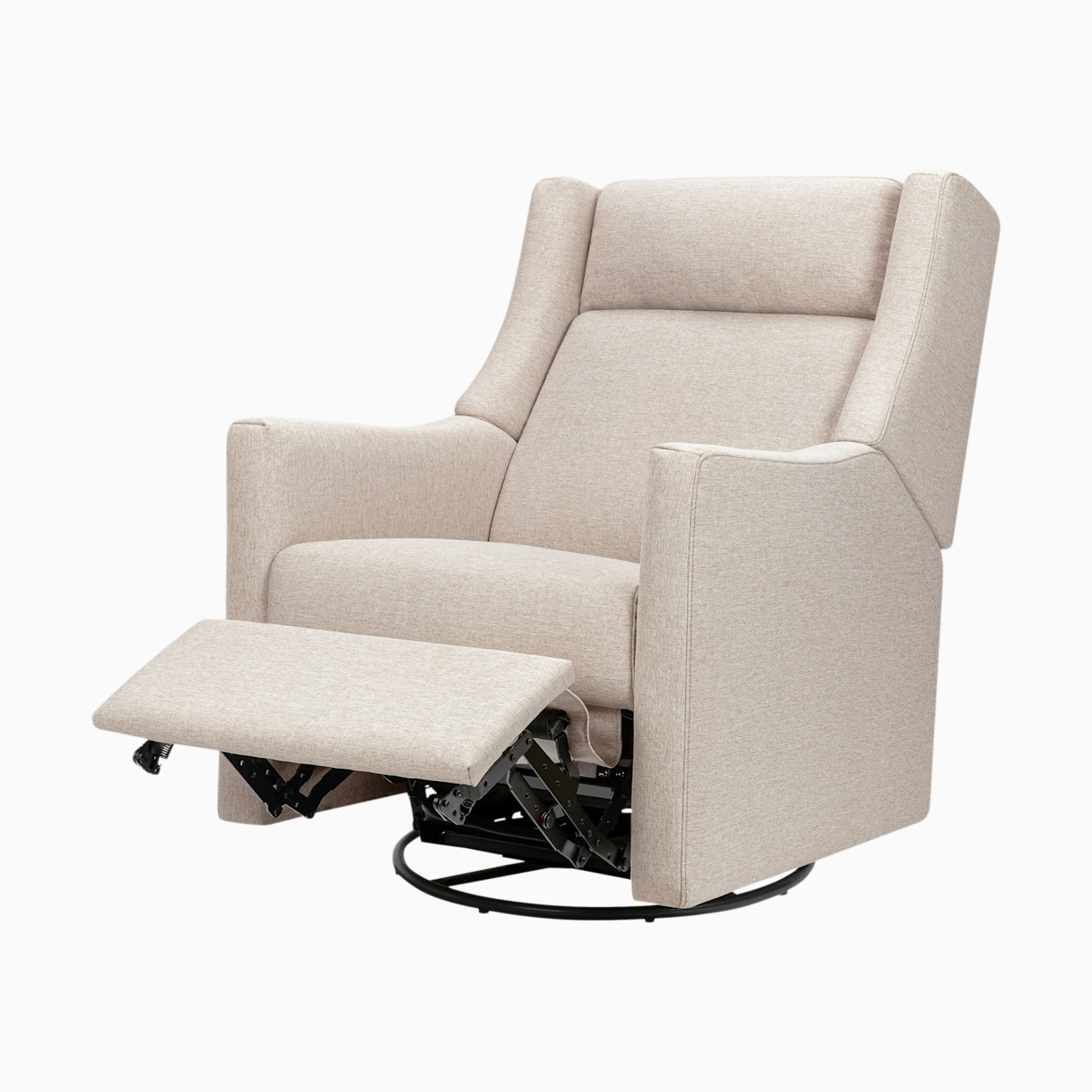 babyletto Kiwi Deluxe Power Recliner and Swivel Glider - Performance Beach Eco-Weave.