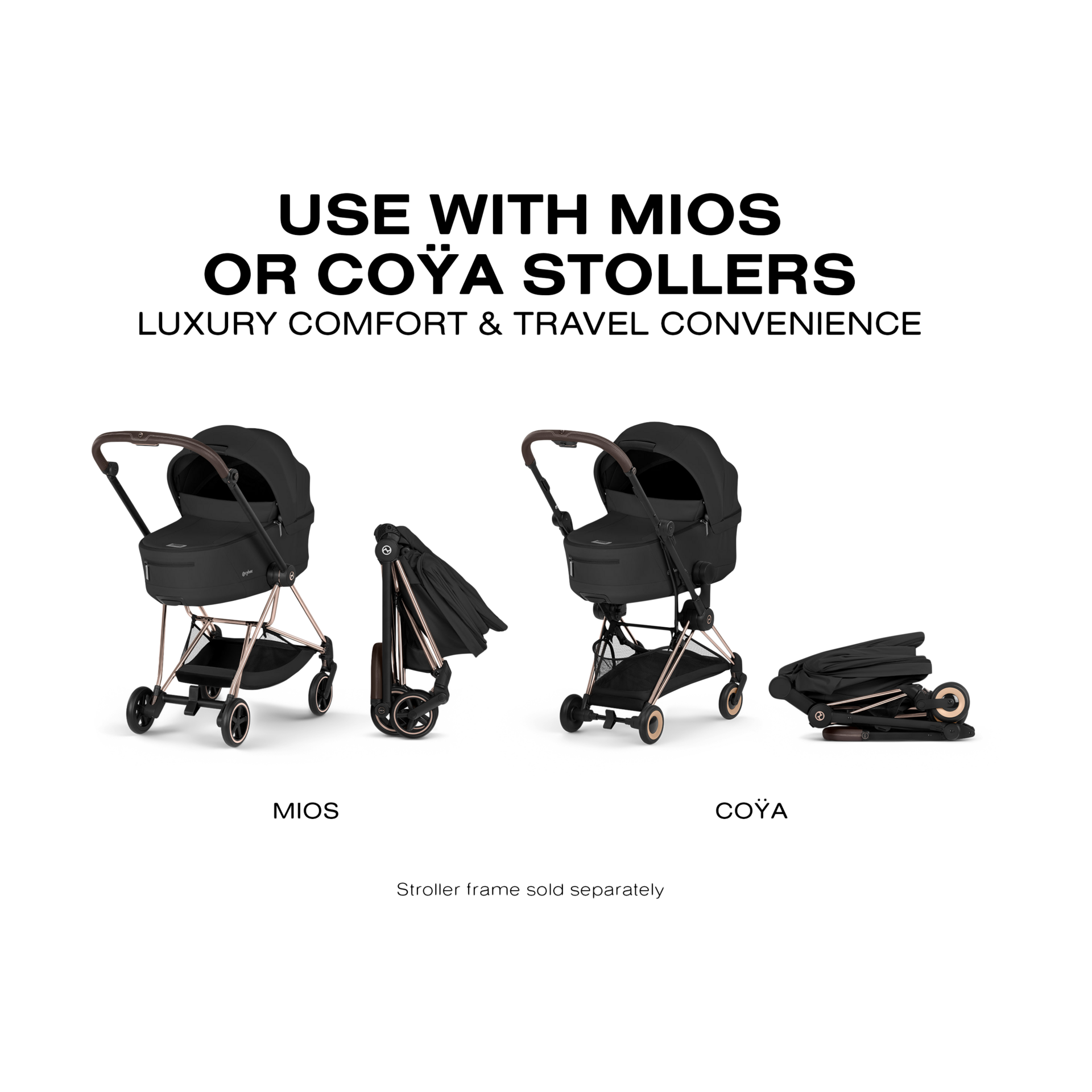 Cybex MIOS/COYA Fold Lux Carry Cot - Sepia Black.