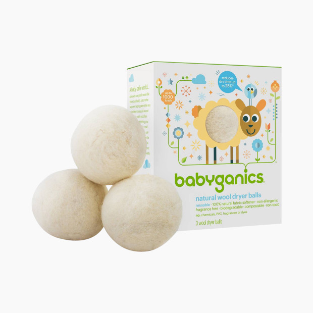 Babyganics Dryer Balls (Natural Wool) (3 Pack).