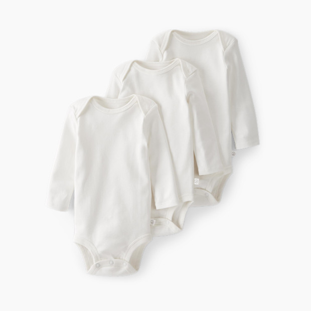 Carter's Little Planet Long-Sleeve Organic Cotton Bodysuits (3 Pack) - White, 0-3 M.