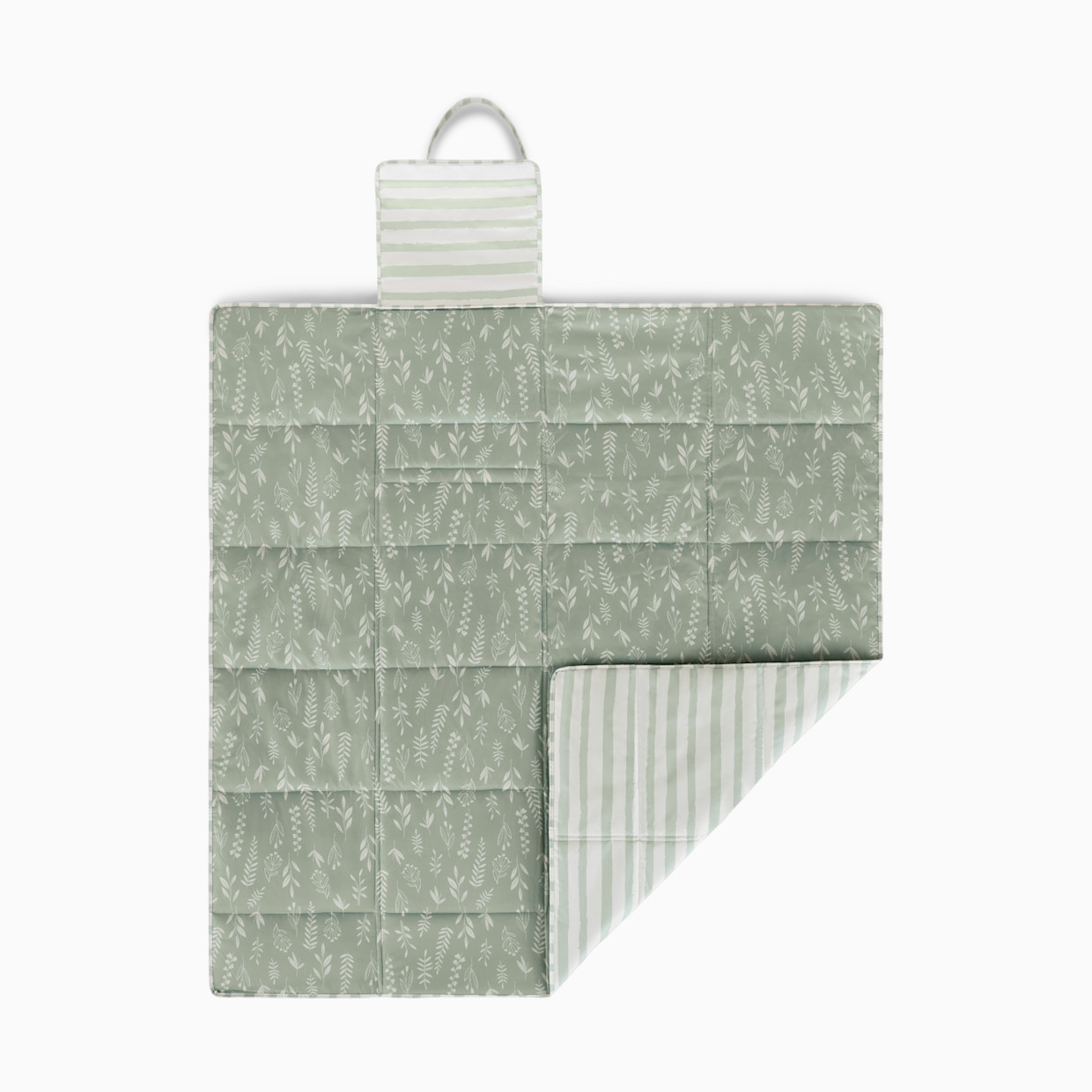 Tiny Kind Indoor/Outdoor Portable Play Mat - Green Leaves.