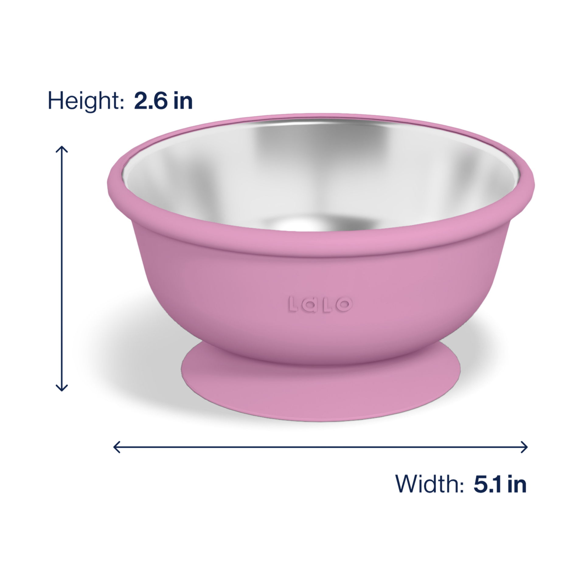 Lalo Stainless Steel Suction Bowl - Bubble Gum.