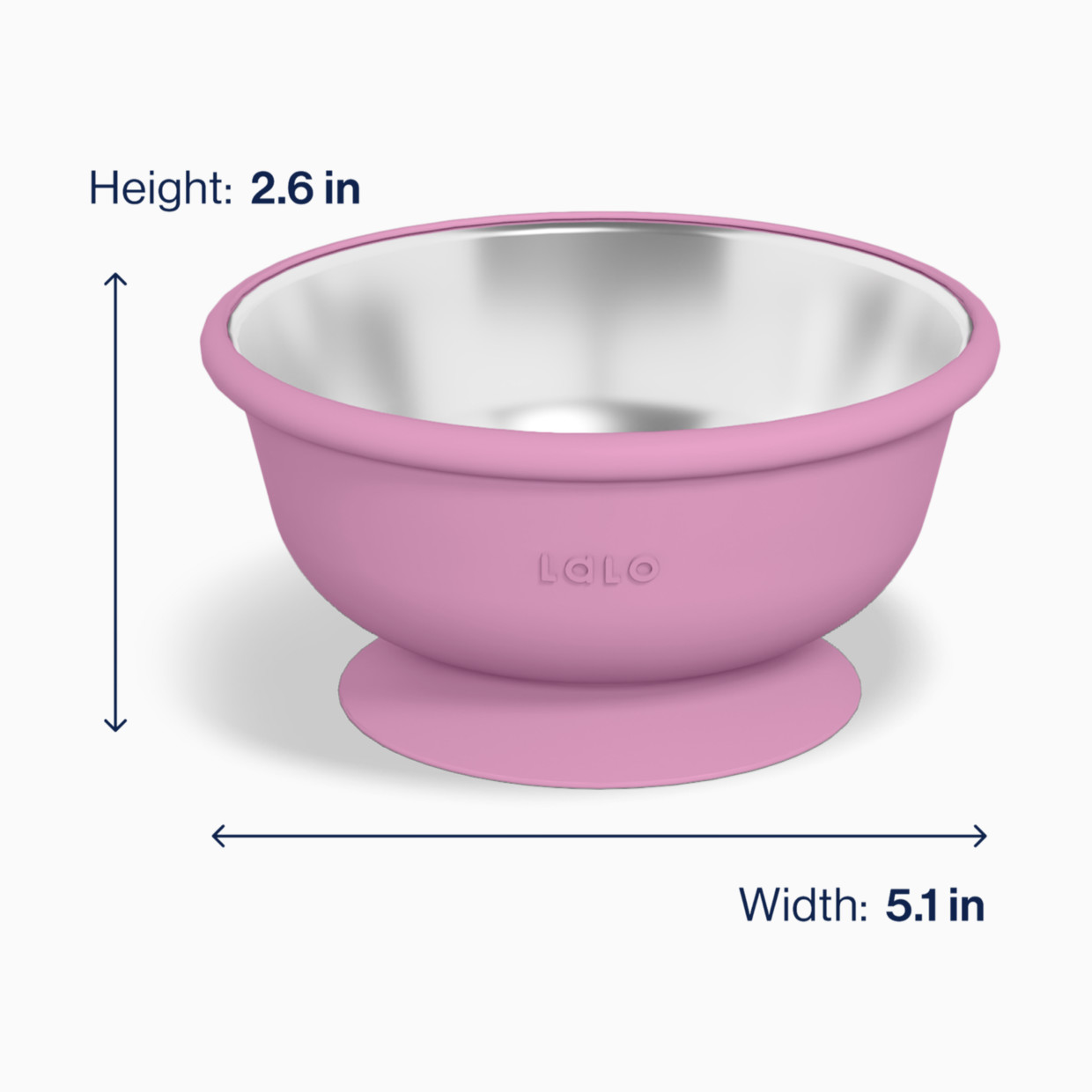 Lalo Stainless Steel Suction Bowl - Bubble Gum.