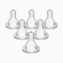 Dr. Brown's Natural Flow Level 1 Narrow Baby Bottle Silicone Nipple, Slow Flow, 0m+, 100% Silicone Bottle Nipple, 6 Count (Pack of 1)