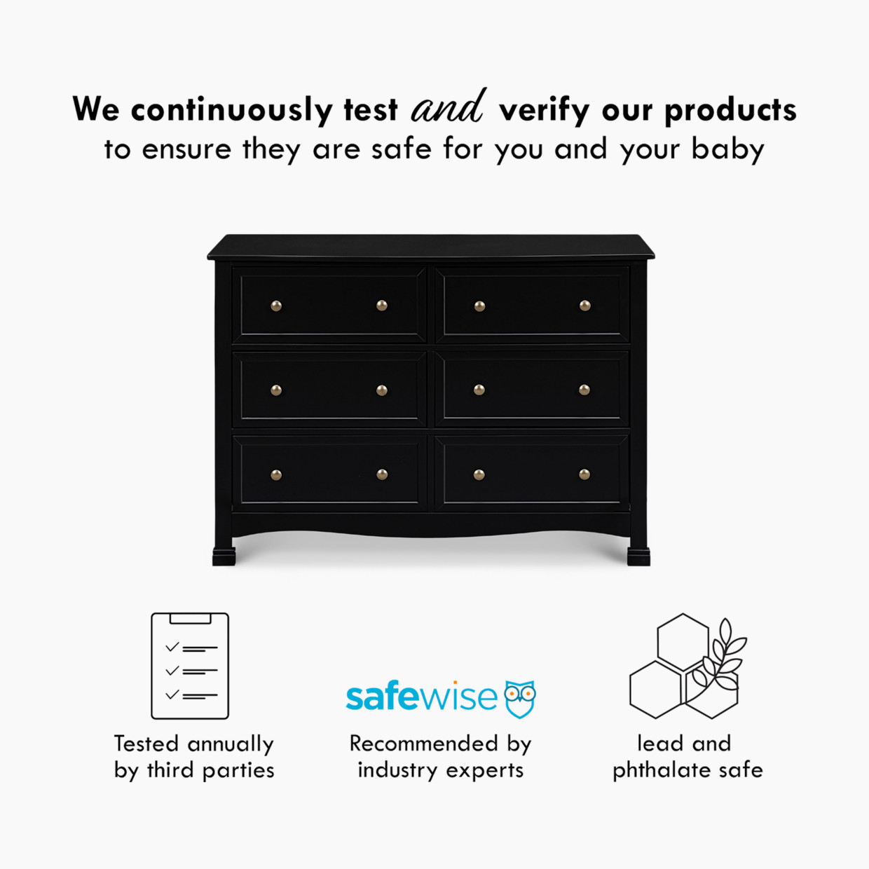 daVinci Kalani 6-Drawer Double Wide Dresser - Ebony.