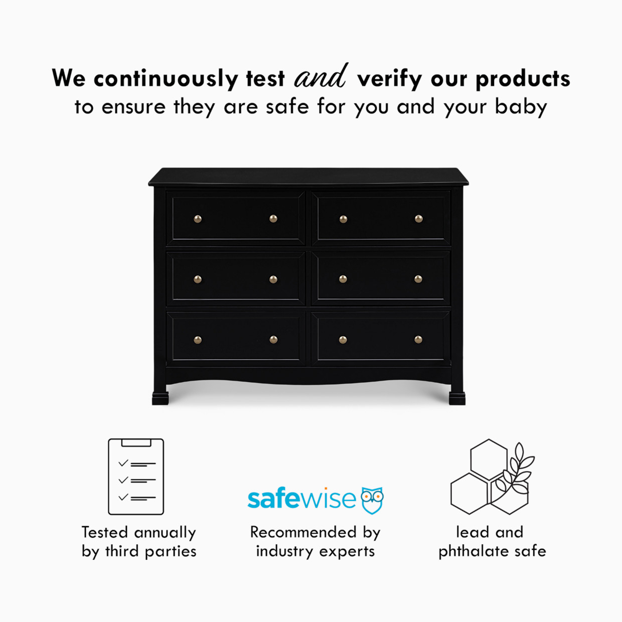daVinci Kalani 6-Drawer Double Wide Dresser - Ebony.