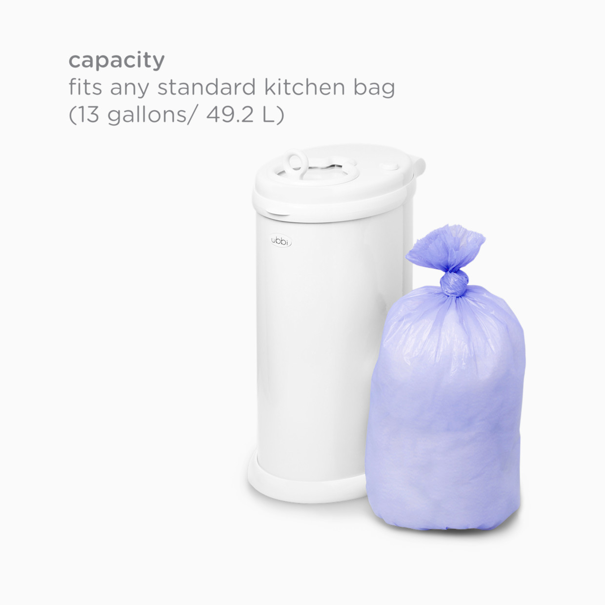 Ubbi Diaper Pail Value Gift Set - Matte White.