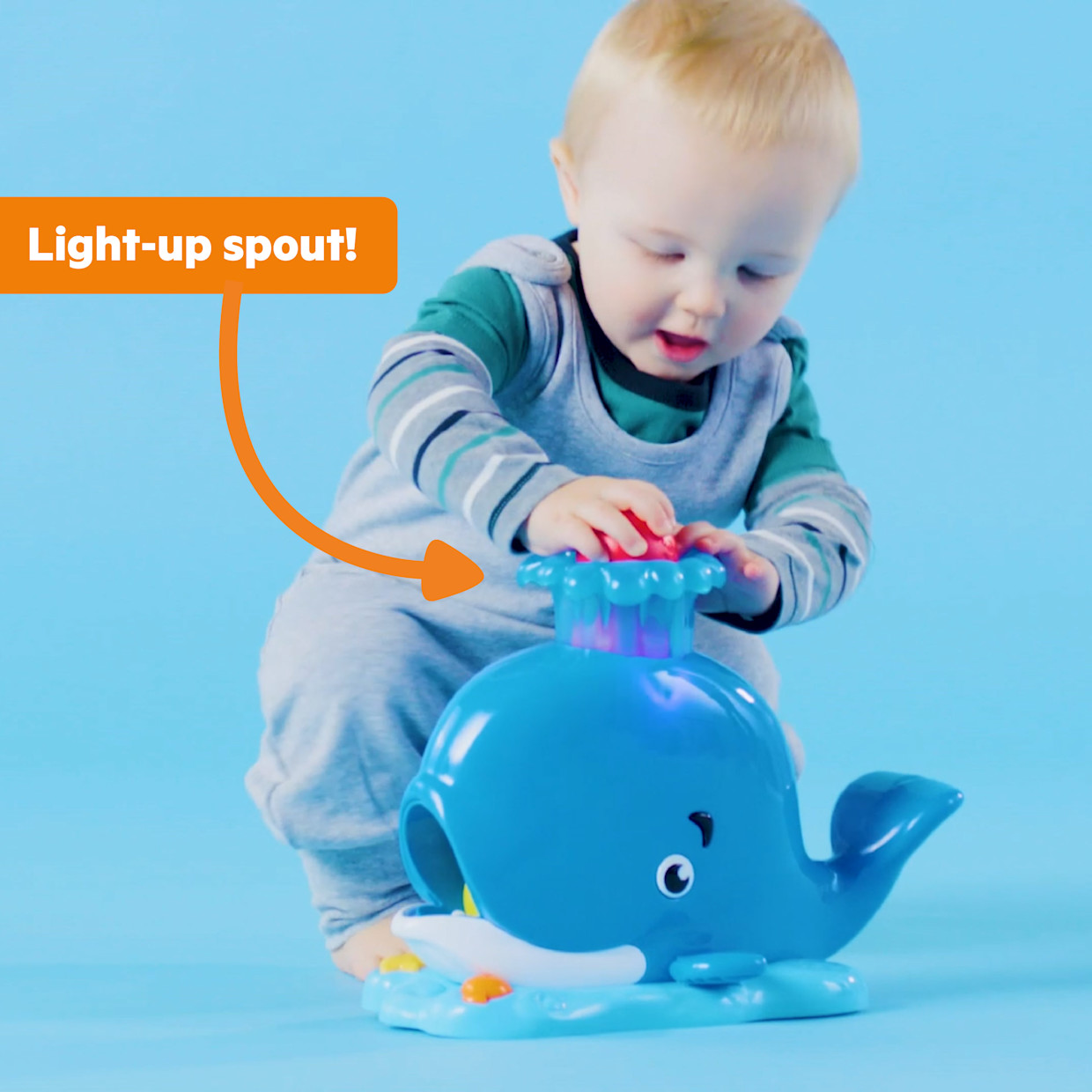 Bright Starts Silly Spout Whale Ball Popper Baby Activity Toy.