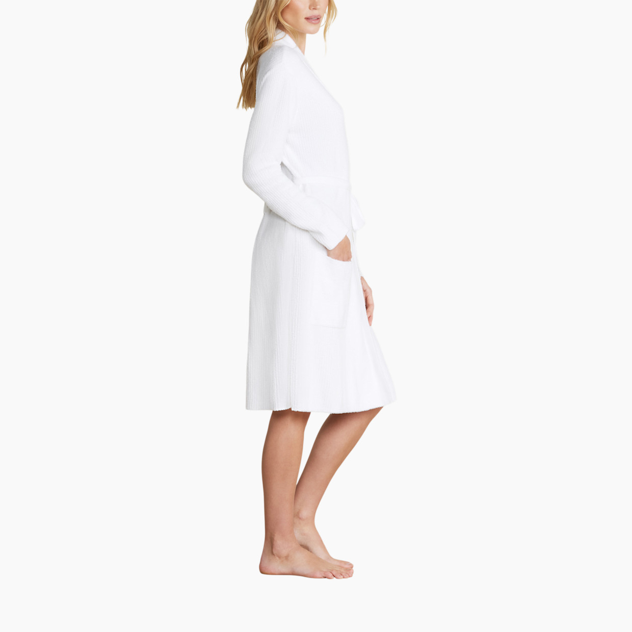 Barefoot Dreams CozyChic Lite Ribbed Robe - Sea Salt, S/M.