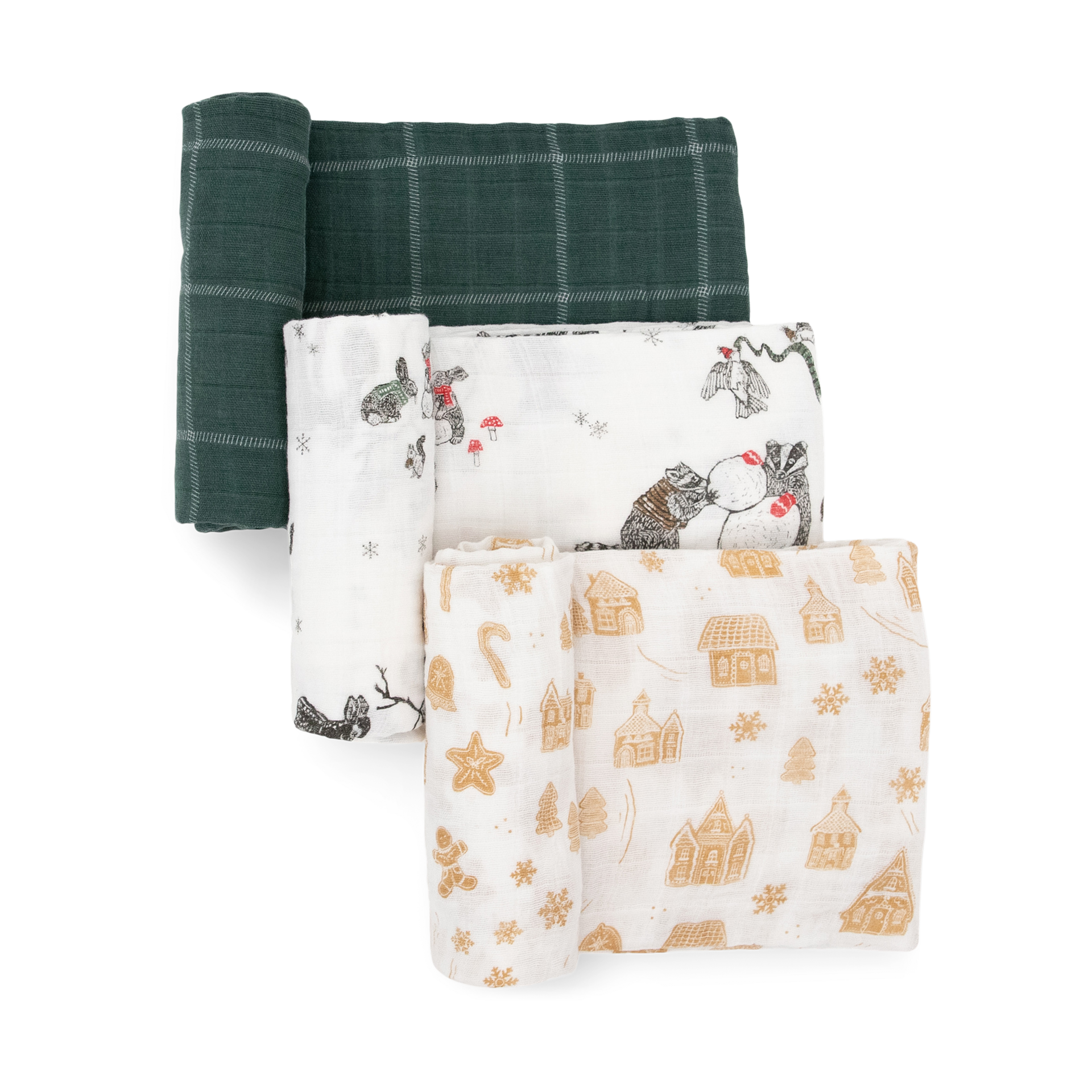 Little Unicorn Cotton Muslin Holiday Swaddle Blanket.