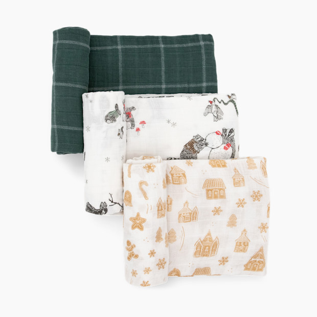 Little Unicorn Cotton Muslin Holiday Swaddle Blanket.