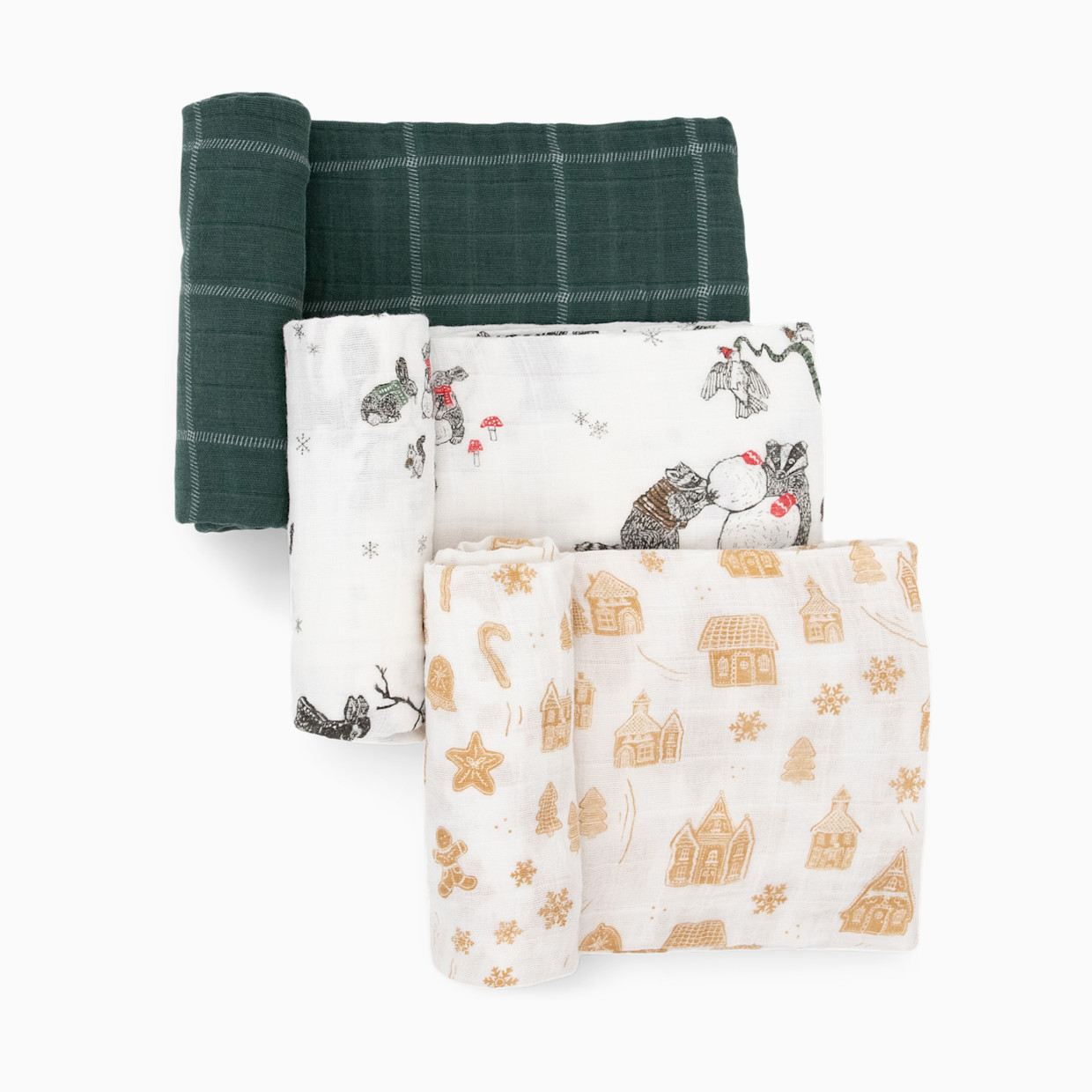 Little Unicorn Cotton Muslin Holiday Swaddle Blanket - Snow Day.