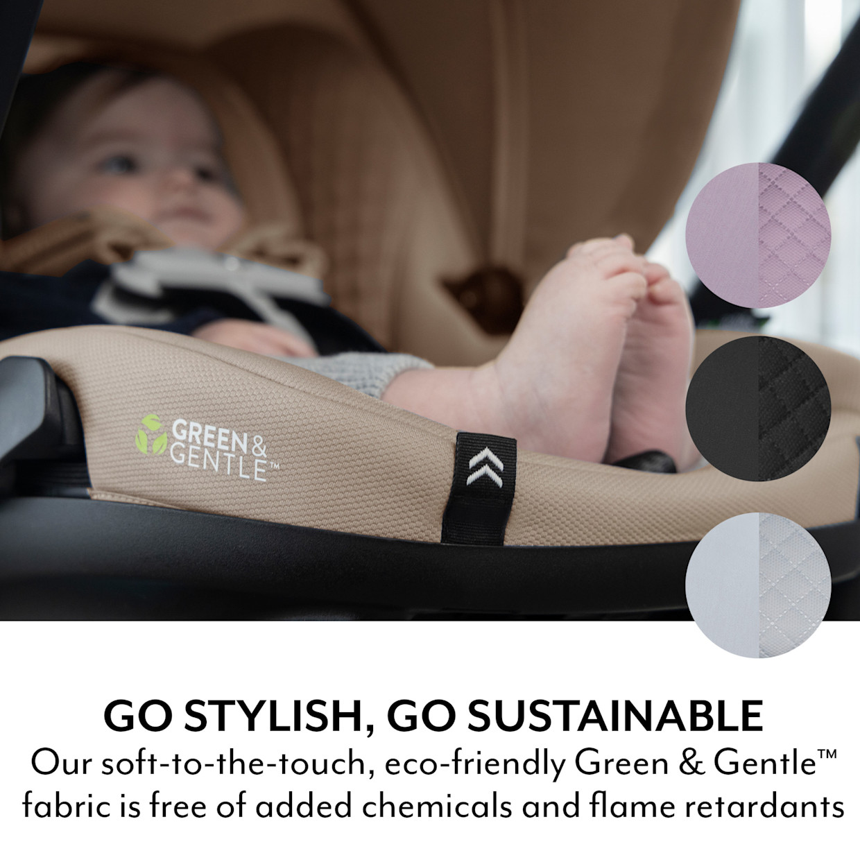 Evenflo Gold Shyft DualRide Infant Car Seat Stroller Combo w Carryall Storage & Extended Canopy - Jasper With Green & Gentle Fabric.