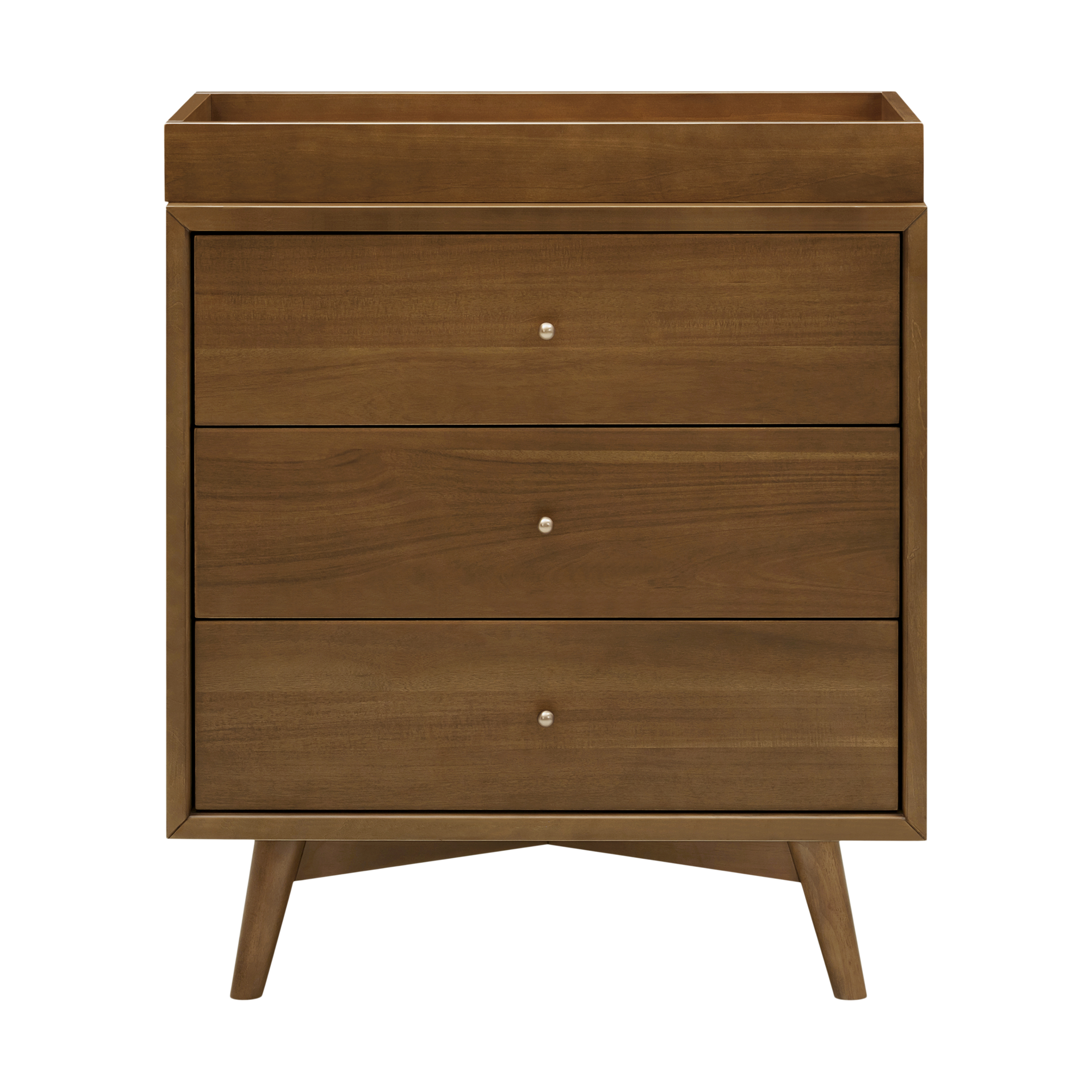 babyletto Palma 3-Drawer Assembled Dresser - Natural Walnut.