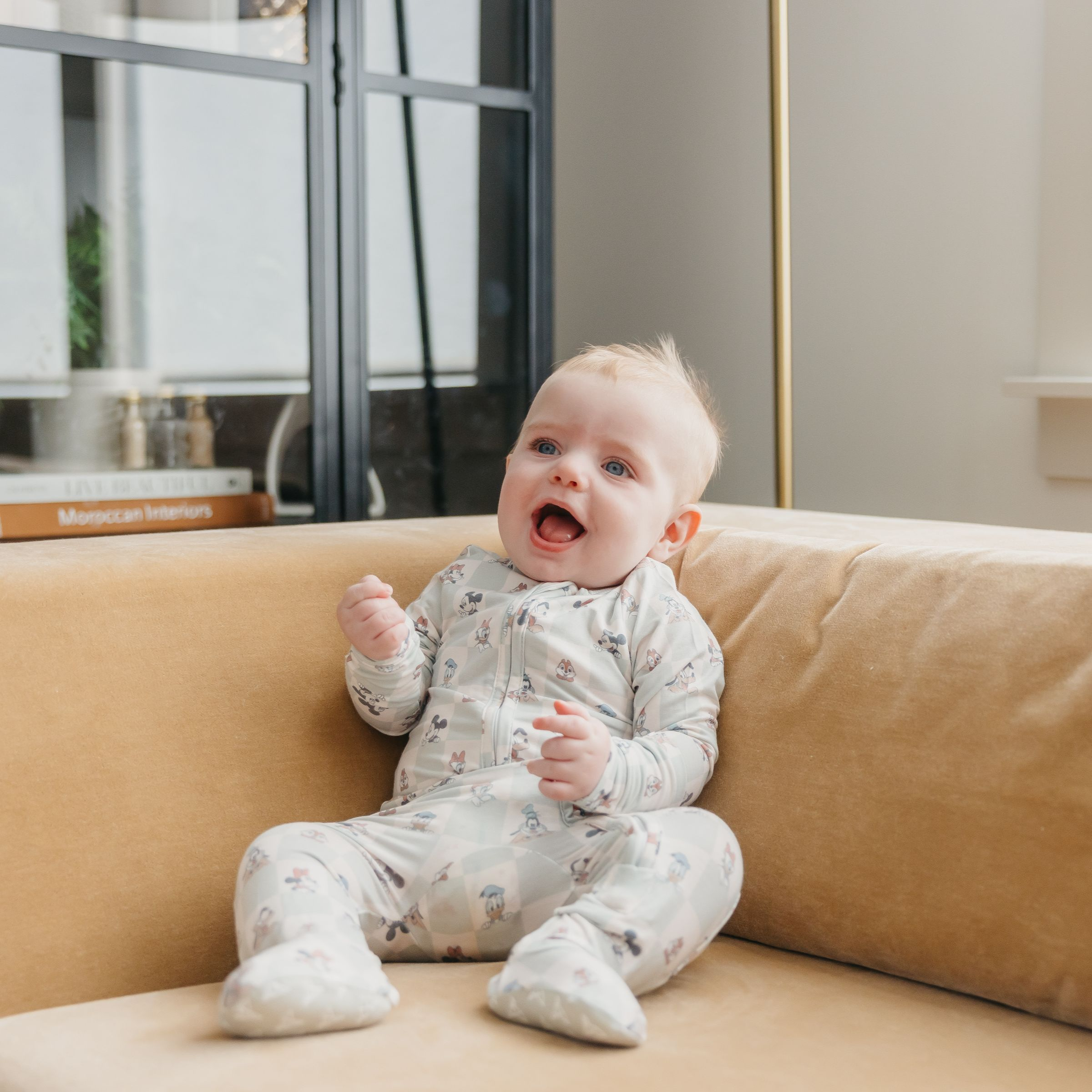 Copper Pearl Zip-up Footie - Mickey Mouse & Friends, Newborn.