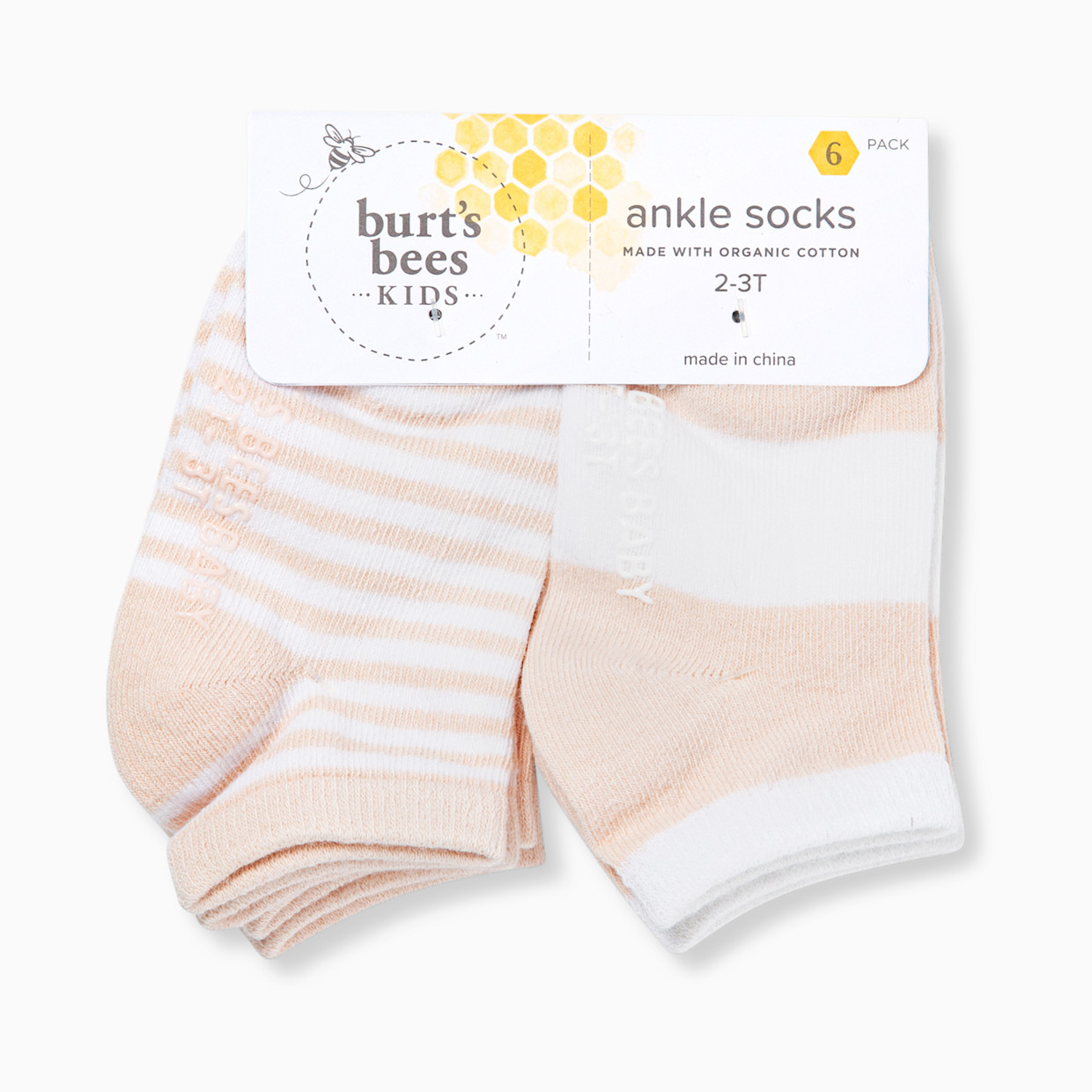 Burt's Bees Baby Ankle Socks (6 Pack) - Pink, 0-3 M.