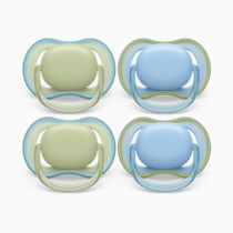 Philips Avent Ultra Air Pacifier - 4 x Light, Breathable Baby Pacifiers for Babies Aged 0-6 Months, BPA Free with Sterilizer Carry Case, SCF085/48