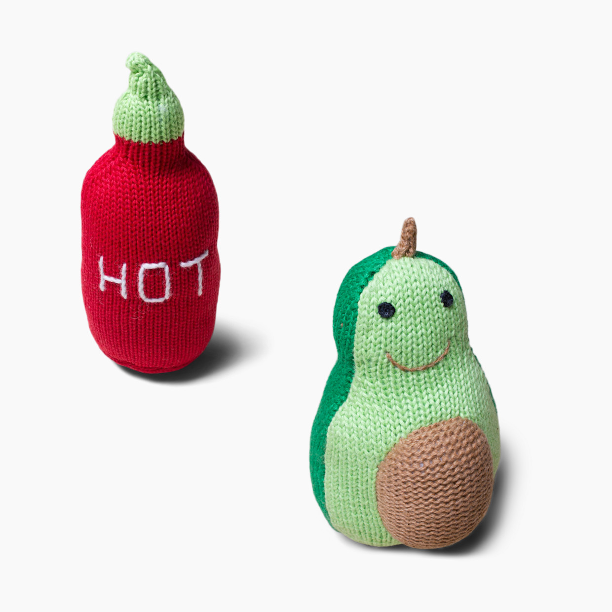 Estella Organic Cotton Handmade Food Baby Rattle Bundle.