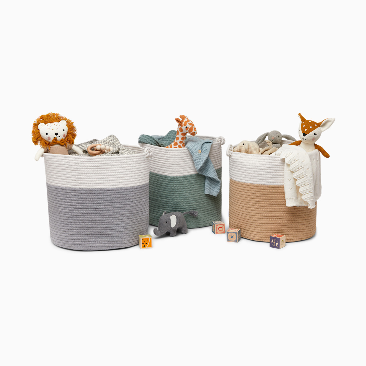 Sprucely Large Rope Basket - Grey, Single.