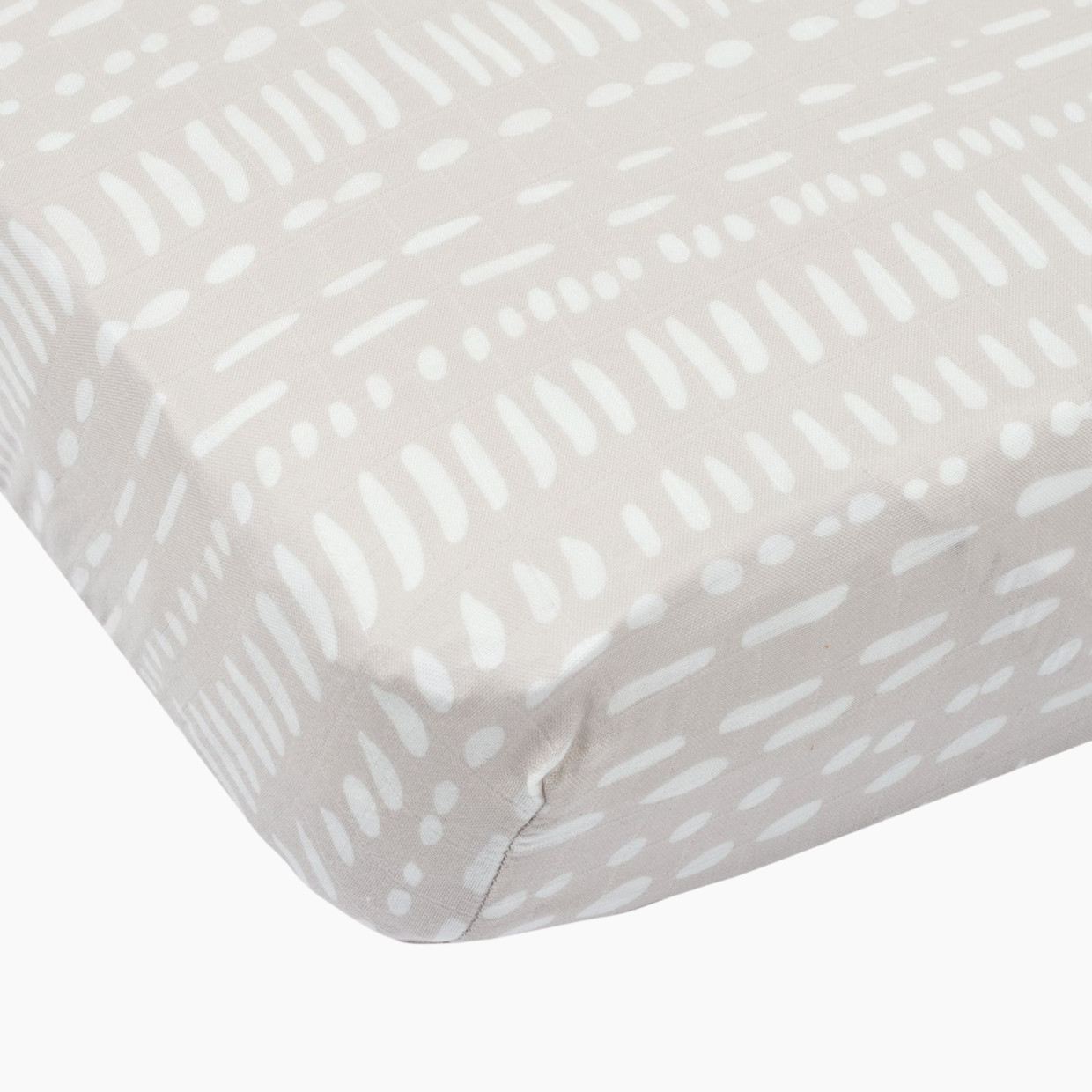 Loulou Lollipop Cotton & Bamboo Fitted Crib Sheet - Grey Mudcloth.
