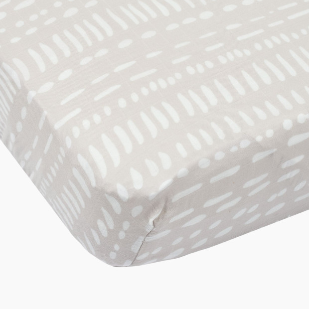 Loulou Lollipop Cotton & Bamboo Fitted Crib Sheet - Grey Mudcloth.