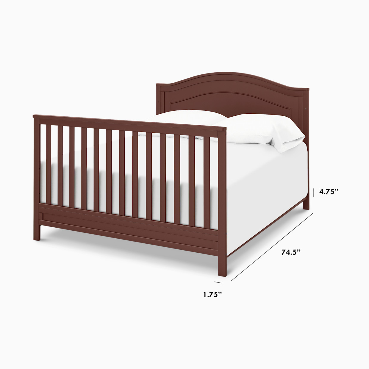 daVinci Twin/Full-Size Bed Conversion Kit (M5789) - Crimson.