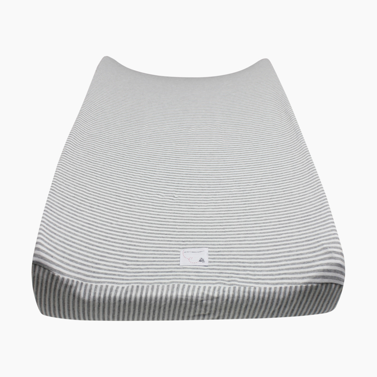 Burt's Bees Baby Organic Cotton Jersey Changing Pad Cover - Heather Grey Classic Stripe.