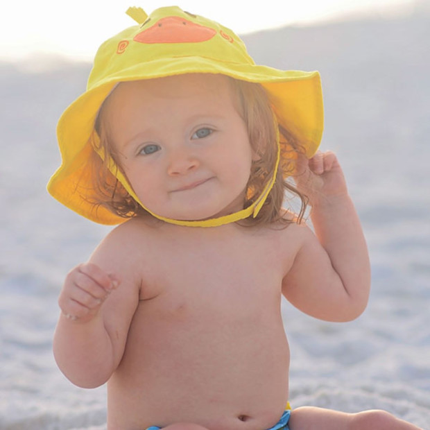 ZOOCCHINI Swim Diaper and Sun Hat Set - Duck, 3-6 Months.