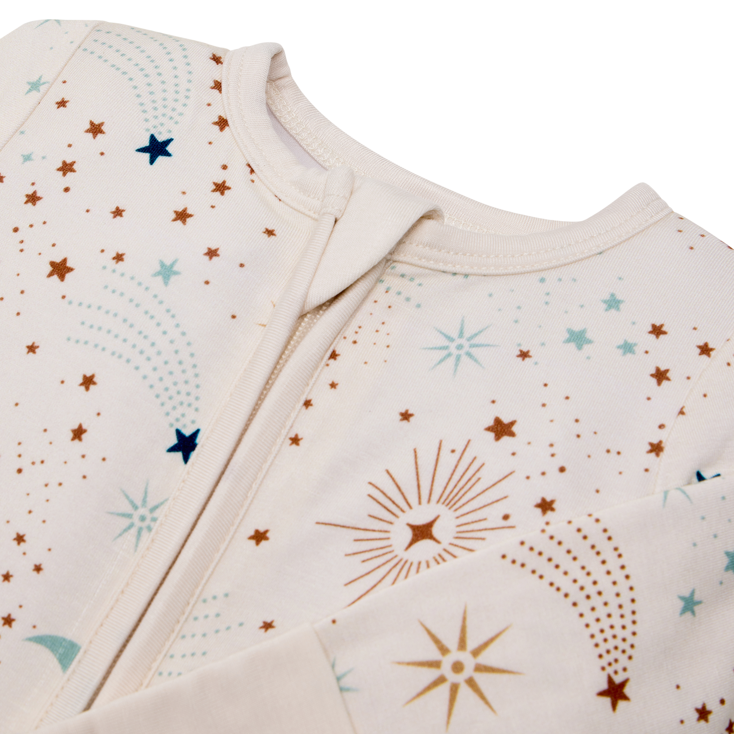 Tiny Kind Bamboo Viscose Printed Zipper Footie.