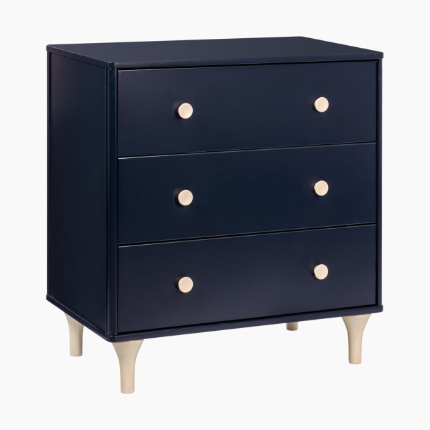 babyletto Lolly 3-Drawer Changer Dresser - Navy / Washed Natural.