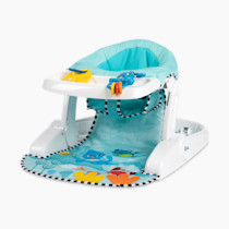 Baby Einstein Unisex Sea of Support 2 In 1 Sit Up Floor Seat with Soft Seat Pad, Store Tray, and Sea of Sensory Details, Multicolor