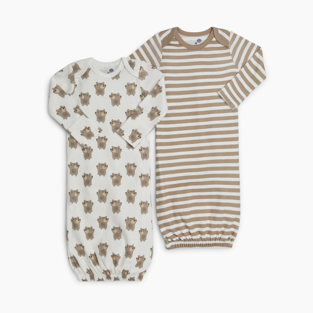 Small Story Gown (2 Pack) - Neutral Bears, 0-6 M.