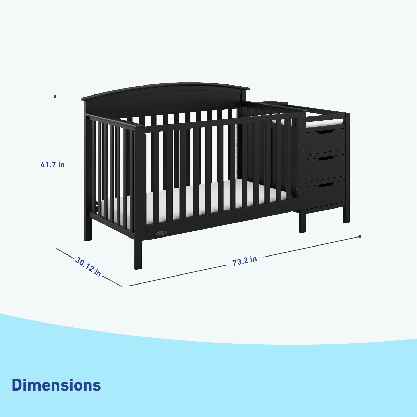 Graco Benton 4-in-1 Convertible Crib and Changer - Black.