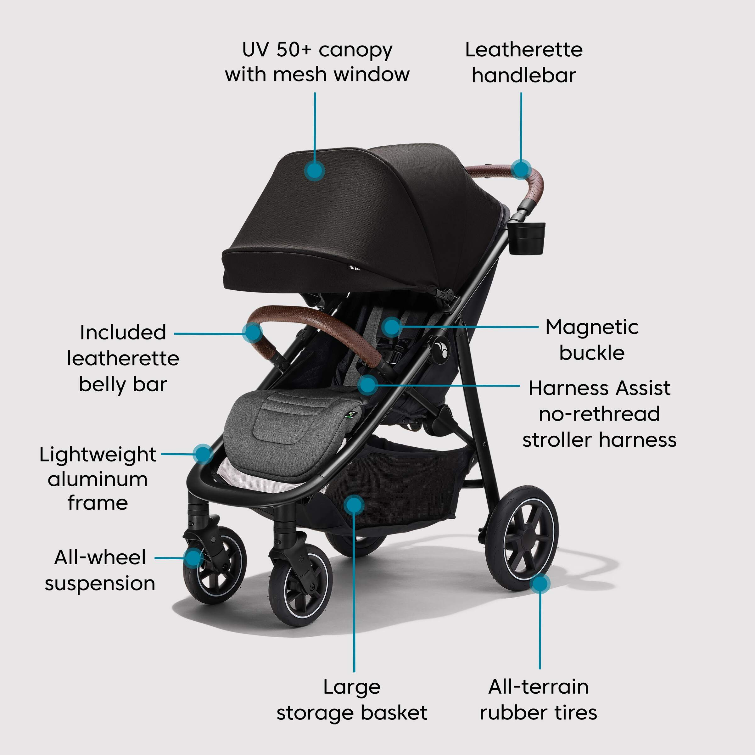 Baby Jogger City Mini Air Lightweight Stroller - Rich Black.