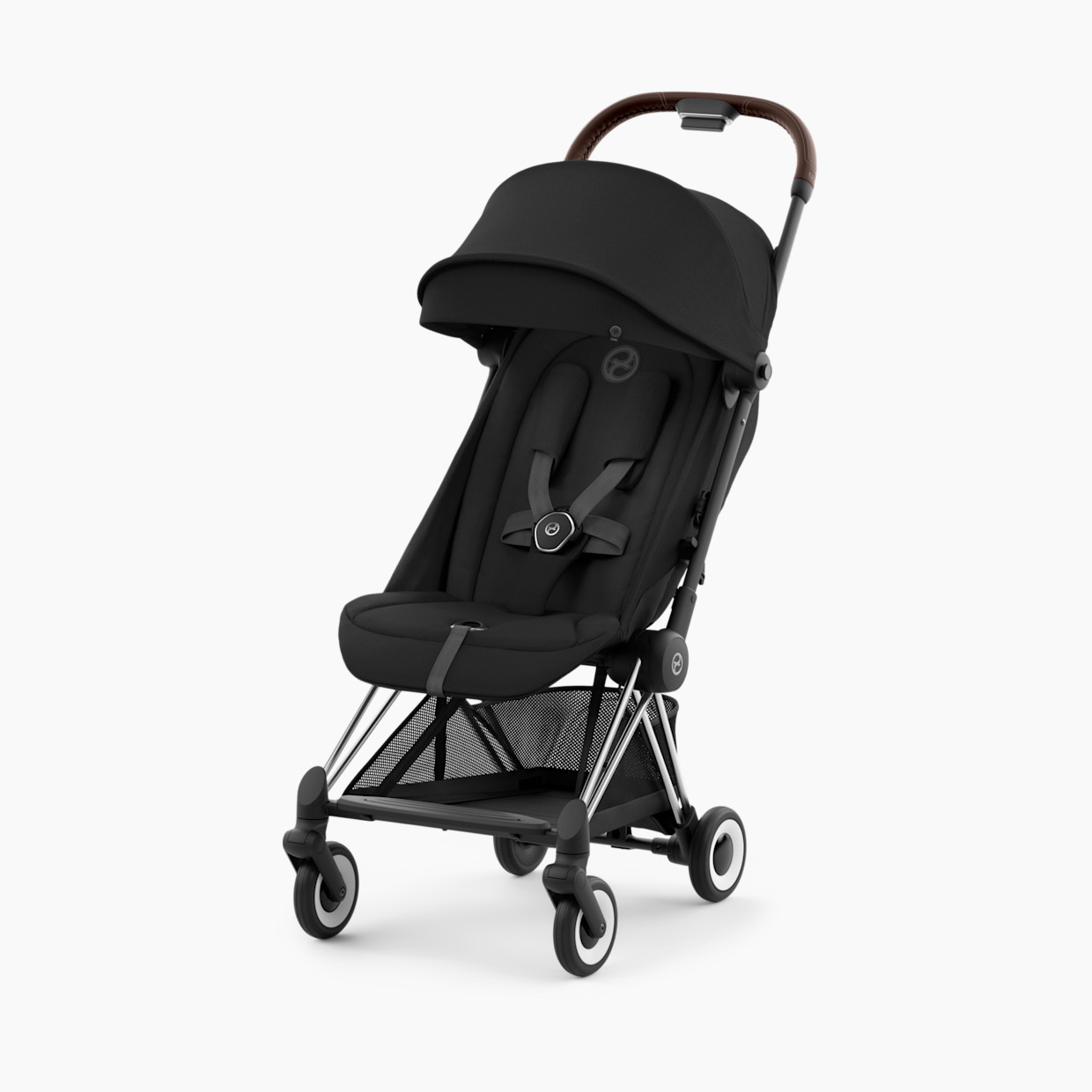 Cybex COYA Compact Lightweight Stroller - Chrome Dark Brown/Sepia Black.