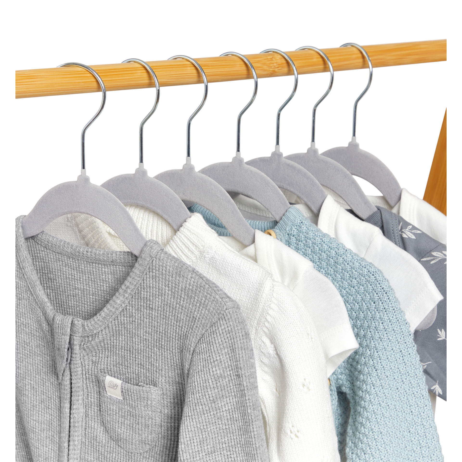 Sprucely Non-Slip Velvet Hangers - Grey, 20.