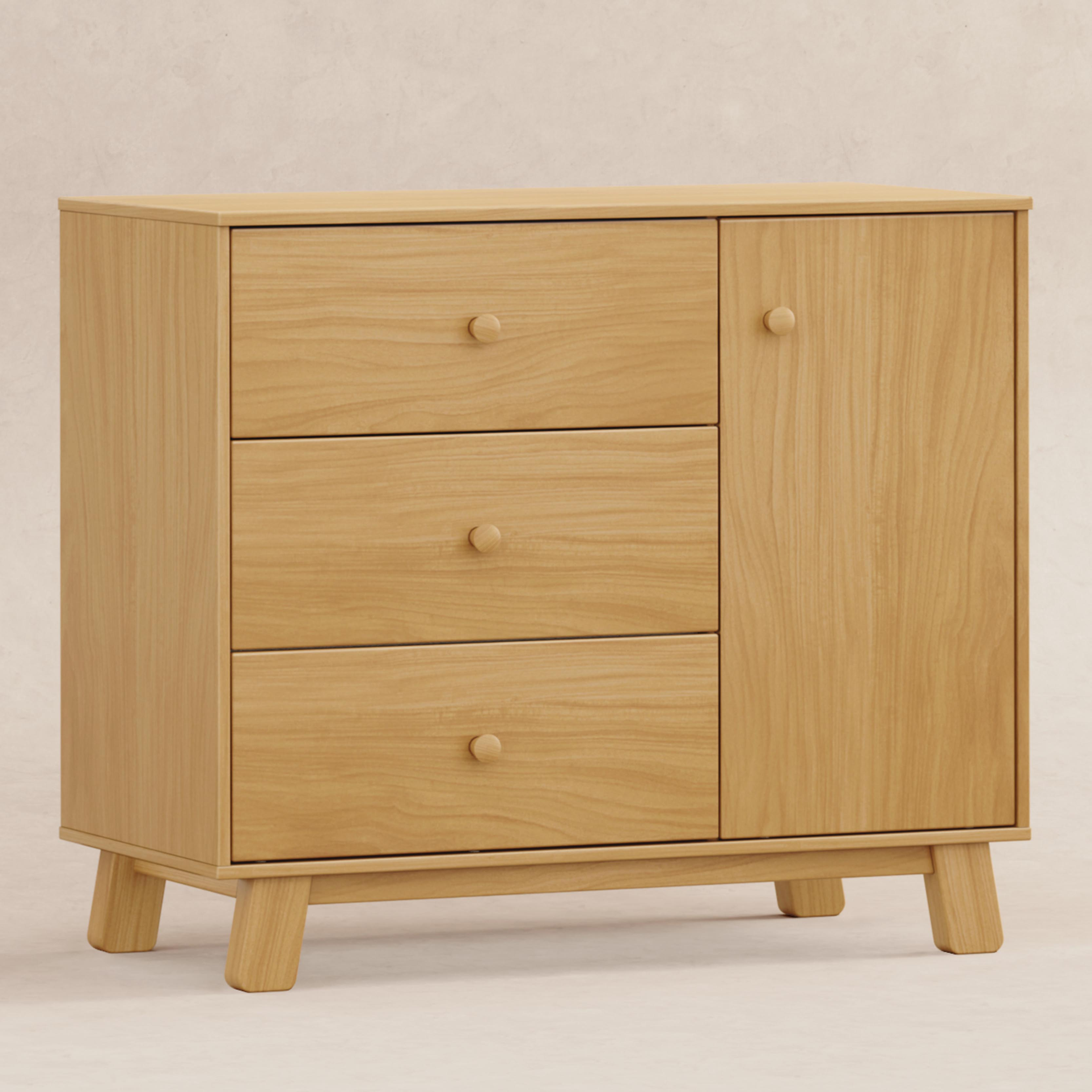 babyletto Hudson Modern 3-Drawer Dresser - Honey.