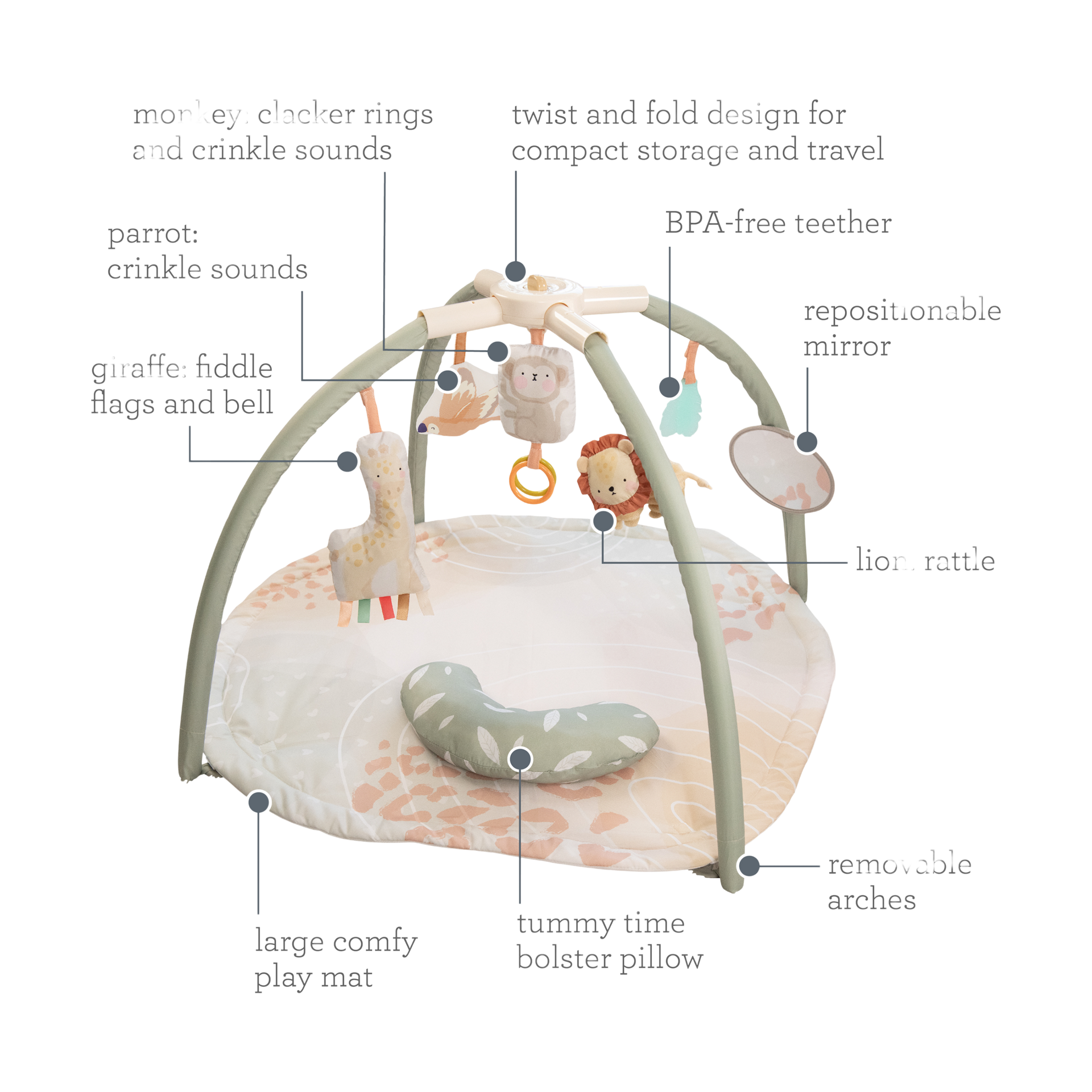 Infantino 4-in-1 Twist & Fold Activity Gym & Play Mat.