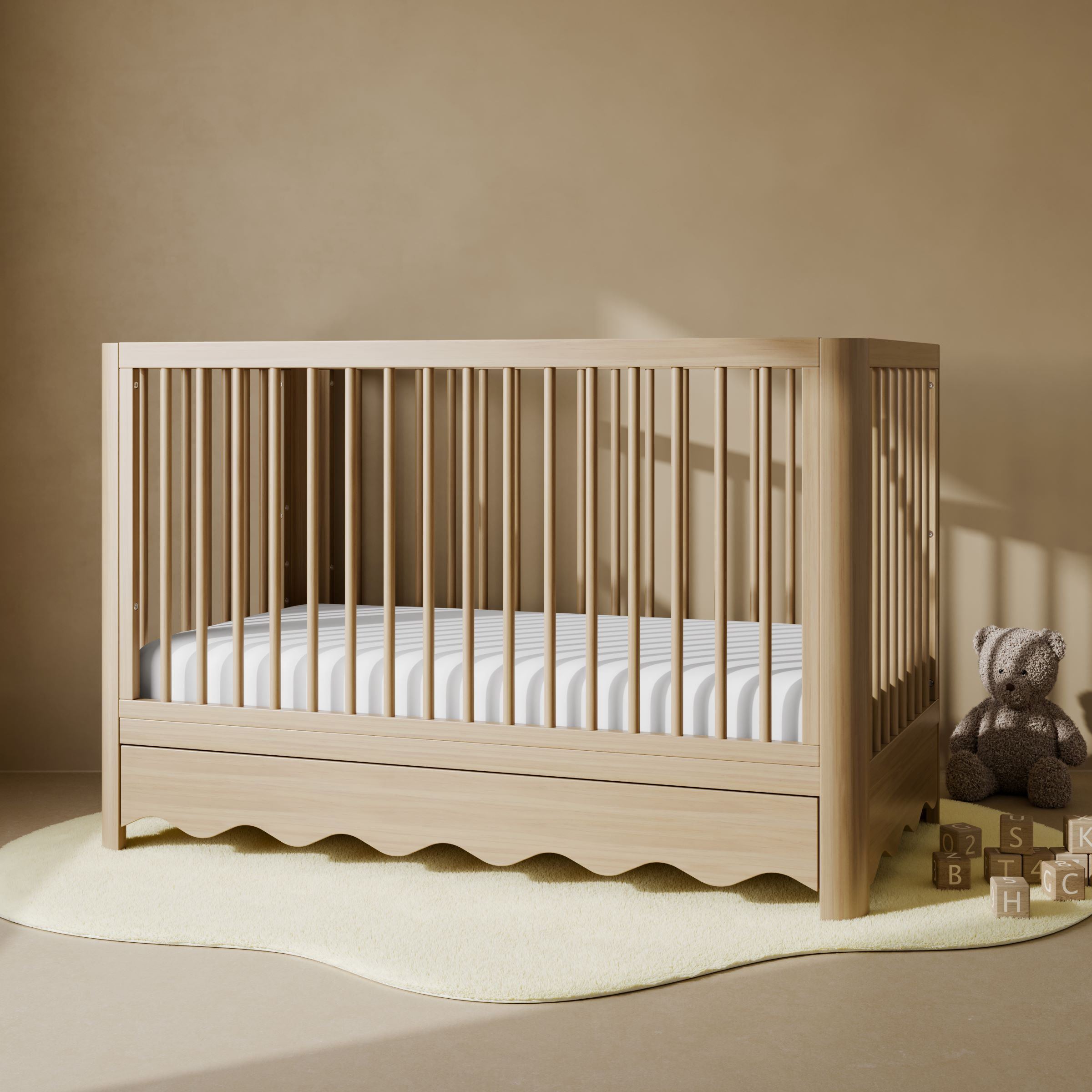 Storkcraft Casablanca Deluxe 5-in-1 Convertible Crib with Drawer - Driftwood.